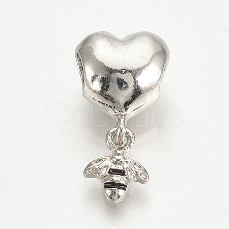 Alloy Enamel European Dangle Charms MPDL-Q208-082P-1