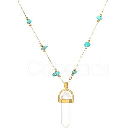 Natural Stone Pendant Necklaces GB8427-1-1