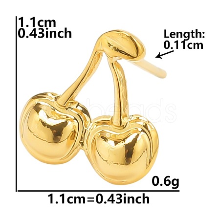 Cherry Stainless Steel Stud Earrings for Women VJ0949-4-1