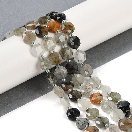 Natural Green Rutilated Quartz Beads Strands G-C116-A24-01-1