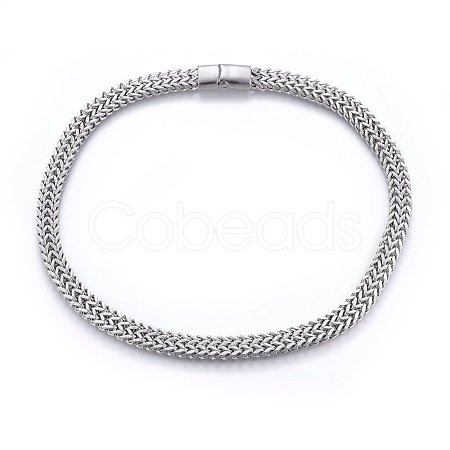 304 Stainless Steel Wheat Chain Necklaces NJEW-H493-14P-1