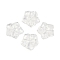 Natural Quartz Crystal Carved Pendants, Rock Crystal Flower Charms, 28.5x29.5x5mm, Hole: 1.2mm