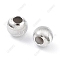 925 Sterling Silver Beads, Cat Eye Beads, Corrugated Style Beads, Round, Silver, 5x4.5mm, Hole: 1.8mm