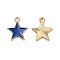 Alloy Enamel Pendants, Cadmium Free & Nickel Free & Lead Free, Star Charm, Golden, Blue, 18x15.5x1.5mm, Hole: 1.8mm