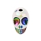 UV Plating Acrylic Beads, Skull, Colorful, 18x13x17mm, Hole: 2.8mm