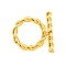 Brass Toggle Clasps, Ring, Real 18K Gold Plated, Ring: 16x16x2.5mm, Hole: 0.7mm, Bar: 21x2.5mm, Hole: 0.7mm