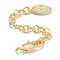 Brass Chain Extender, with Lobster Claw Clasps, Oval, Real 14K Gold Plated, 75mm, Hole: 2.5mm