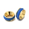 Rack Plating Brass Beads, with Enamel, Cadmium Free & Lead Free, Column, Real 18K Gold Plated, Long-Lasting Plated, Royal Blue, 7.5x3mm, Hole: 3.5mm