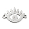 Non-Tarnish 304 Stainless Steel Hollow Connector Charms, Eye Links, Stainless Steel Color, 13x19x1mm, Hole: 1.5mm