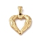 PVD Vacuum Plating 304 Stainless Steel Pendants, Heart Charm, Golden, 22.5x20.5x3.5mm, Hole: 6x3mm