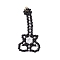 Handmade Glass Seed Beads, Loom Pattern, Guitar Pendants, Black, 45x22x2mm, Hole: 3.5mm