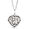 Platinum Brass Cage Pendant Necklaces, Heart, 17.72~23.62 inch(45~60cm)