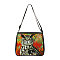 Owl Printed Polyester Shoulder Bags, for Women Bags, Rectangle, Red, 28.5x24x7.5cm