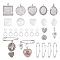 Fashewelry DIY Charm Drop Safety Pin Brooch Making Kit, Including Alloy Geometry Pendant Cabochon Settings, Glass Cabochons, Iron Brooch Findings, Angel Howlite Pendant, Antique Silver & Stainless Steel Color, 82pcs/box