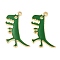 Rack Plating Alloy Enamel Pendants, Golden, Dinosaur Charm, Green, 29.5x22x2mm, Hole: 2mm