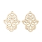 Long-Lasting Plated Brass Pendants, Flower, Light Gold, 22.5x18x0.3mm, Hole: 1.2mm