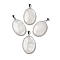 Natural Quartz Crystal Pendants, Rock Crystal Pendants, Oval Charms with Platinum Plated Metal Findings, 39.5x26x6mm, Hole: 7.6x4mm