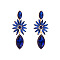 Sparkling Geometric Earrings with Alloy and Colorful Rhinestones for Women's Party Look, Blue, size 1