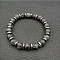 Round Natural Labradorite Beaded Stretch Bracelets for Women Men