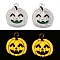 Halloween Theme Rack Plating Luminous Alloy Enamel Pendants, Glow in the Dark, Pumpkin Charm, Platinum, 19.5x16x2mm, Hole: 1.6mm