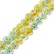 Handmade Millefiori Lampwork Beads Strands, Flat Round, Gold, 6x3mm, Hole: 0.7mm, about 66pcs/strand, 14.65''(37.2cm)