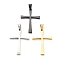 304 Stainless Steel Pendants, Cross, Mixed Color, 40x28x3mm, Hole: 5x8mm