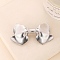 Alloy Snap Hair Clips, Bowknot, Platinum, 45x80mm