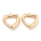 Brass Pendants, Heart Charm, Real 18K Gold Plated, 15.5x15.5x3mm, Hole: 1.2mm