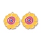 Alloy Enamel Pendants, Golden, Flower Charm, Gold, 22.5x20x1mm, Hole: 1.5mm