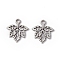 Non-Tarnish 304 Stainless Steel Pendants, Maple Leaf Charm, Stainless Steel Color, 13x11.5x1mm, Hole: 1.5mm