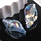 UV Plating Acrylic Beads, Shell Shapes, Light Sky Blue, 38.2x21.8mm, Hole: 2.4mm