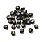 Plating Opaque Acrylic Beads, Golden Metal Enlaced, Flat Round with Letter, Letter X, 7x3.5mm, Hole: 1.2mm, about 3846pcs/500g