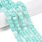 Dyed Natural White Jade Beads Strands, Barrel Beads, Pale Turquoise, 10x8.5~9mm, Hole: 1mm, about 43~45pcs/strand, 14.76~15.6''(37.5~39cm)