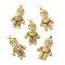 Rack Plating Brass Micro Pave Cubic Zirconia Pendants, Boy Charms, Real 18K Gold Plated, Long-Lasting Plated, Cadmium Free & Lead Free, Mixed Color, 34x18x8mm, Hole: 5x3.5mm