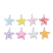 Transparent Resin Pendants, Star Charms with Paillettes and Platinum Plated Iron Loops, Random Color, 28~29x24~25x5mm, Hole: 2mm