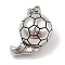 Anti-Tarnish 304 Stainless Steel Pendants, Football & Shoes Charm, Stainless Steel Color, 35x21x17mm, Hole: 3.5x8mm