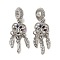 Rack Plating Alloy Colorful Rhinestone European Dangle Charms, Heart with Feathers Large Hole Pendants, Platinum, 38.5mm, Hole: 4.5mm