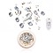 Manicure Decoration Accessories Kits, include Transparent Glass & Brass Nail Care Decoration, ABS Plastic Imitation Pearl Cabochons, Mixed Shapes, Dark Gray, 60pcs/box