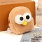 Plush Coin Purse Wallet, with Clasp, Sandy Brown, Bag: 9.5x9cm