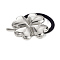 Stainless Steel Elastic Hair Accessories, for Girls or Women, Scrunchie/Scrunchy Hair Ties, Clover, Inner Diameter: 40mm