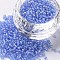 Round Glass Seed Beads, Transparent Colours Rainbow, Round, Cornflower Blue, 2mm