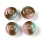 Triple Color Resin European Beads, Large Hole Beads, Imitation Cat Eye, Rondelle, Saddle Brown, 13.5x7.5mm, Hole: 5mm