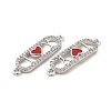 Brass Micro Pave Clear Cubic Zirconia Connetor Charms KK-E068-VB403-2-2