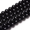 Natural Black Tourmaline Beads Strands G-L554-02-8mm-1