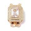 Brass Micro Pave Cubic Zirconia Box Clasps KK-B100-056G-2