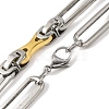 201 Stainless Steel Long Oval Links Chain Necklace NJEW-F22-39T-GP-2