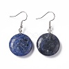 Natural Sodalite Flat Round Dangle Earrings EJEW-D188-03P-04-1