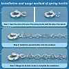   12Pcs 3 Size 925 Sterling Silver Spring Ring Clasps STER-PH0001-20-4