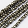 Natural Pyrite Beads Strands G-L032-4x3mm-01-1