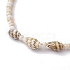 Glass with Natural Sea Shell Beads Anklet AJEW-AN00595-4